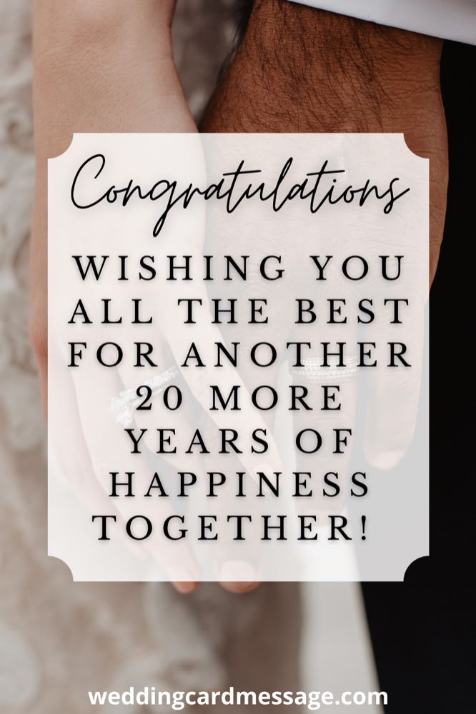 20th Wedding Anniversary Quotes and Wishes Wedding Card Message