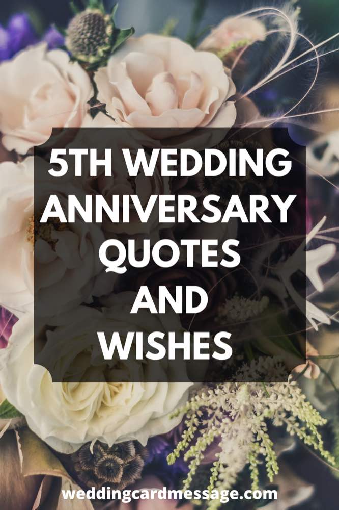 Happy 5th Wedding Anniversary Quotes and Wishes Wedding Card Message