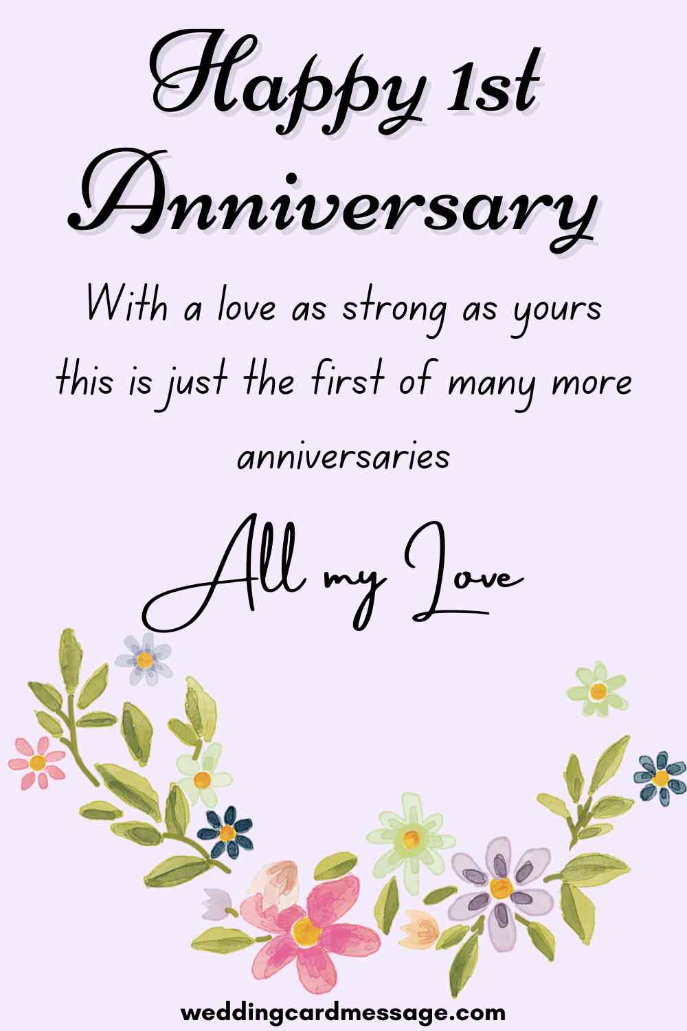 Happy 1st Wedding Anniversary Quotes (Paper Anniversary) - Wedding ...