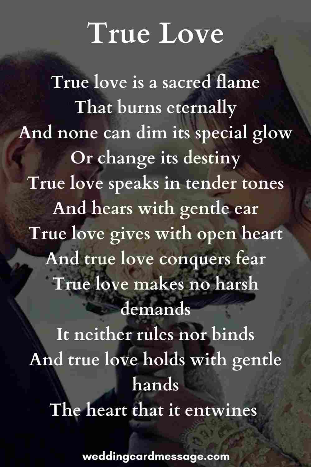 true love wedding poem for sister
