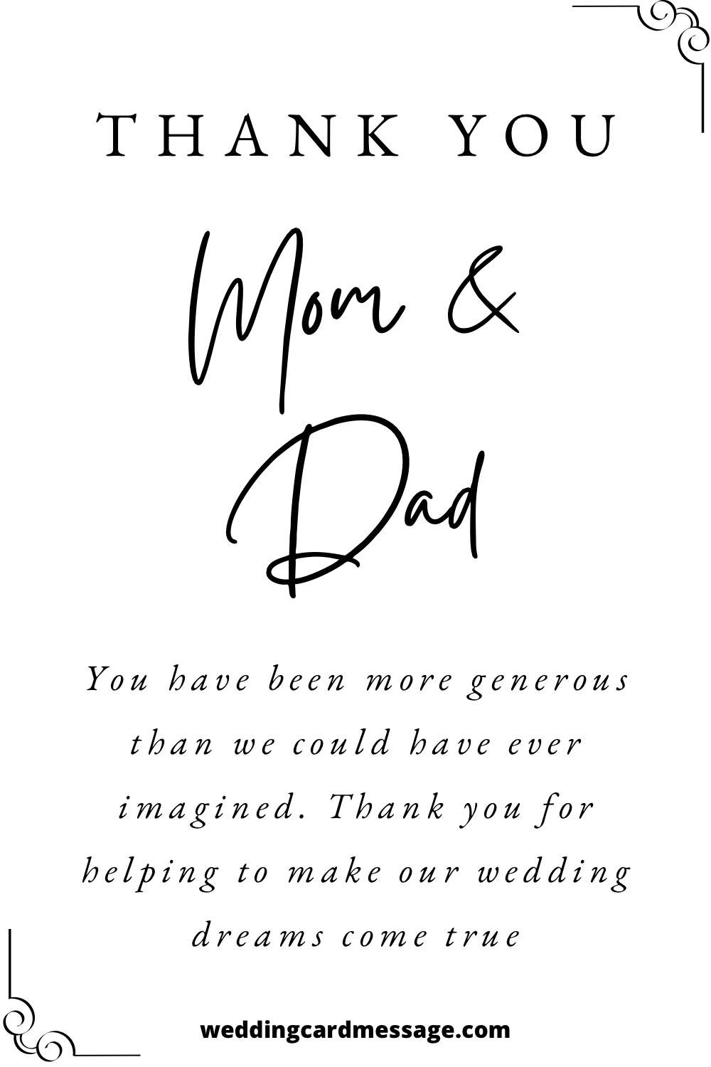 wedding thank you message for parents